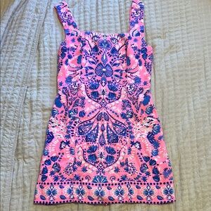 Lilly Pulitzer Floral Pink and Blue Romper